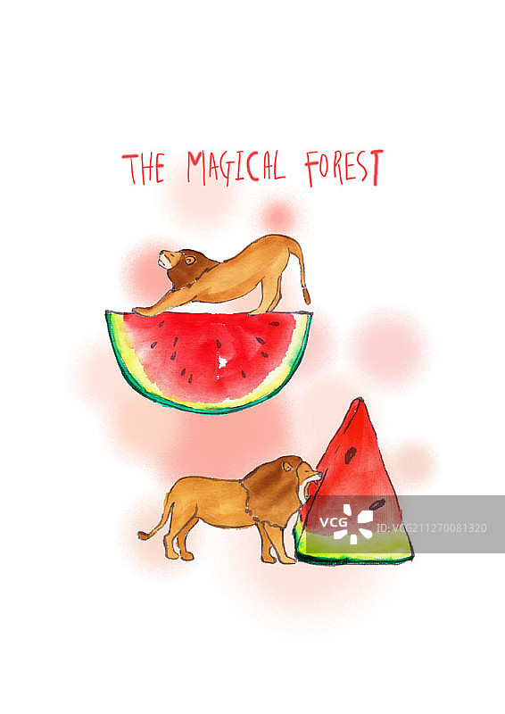 水彩风格动物插画图片素材