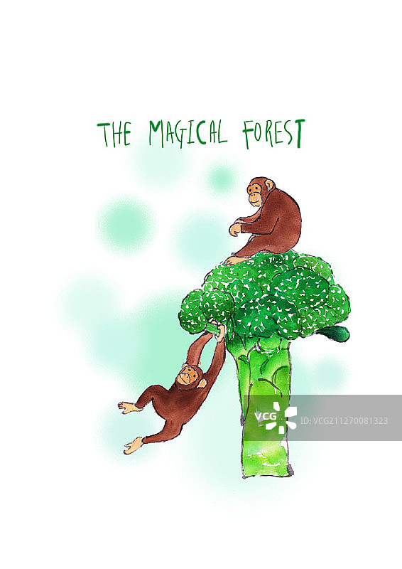 水彩风格动物插画图片素材