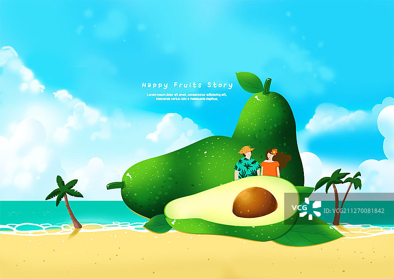 水果主题插画图片素材