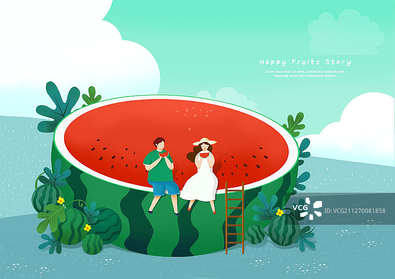 水果主题插画图片素材