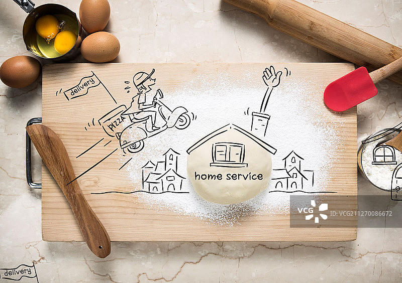 摄影结合插画图片素材