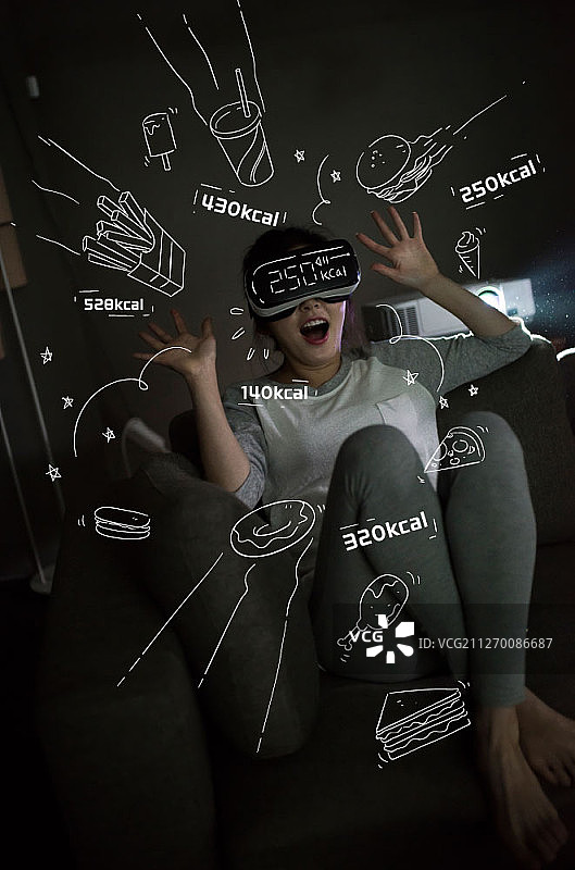 摄影结合插画图片素材