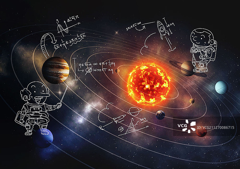 摄影结合插画图片素材