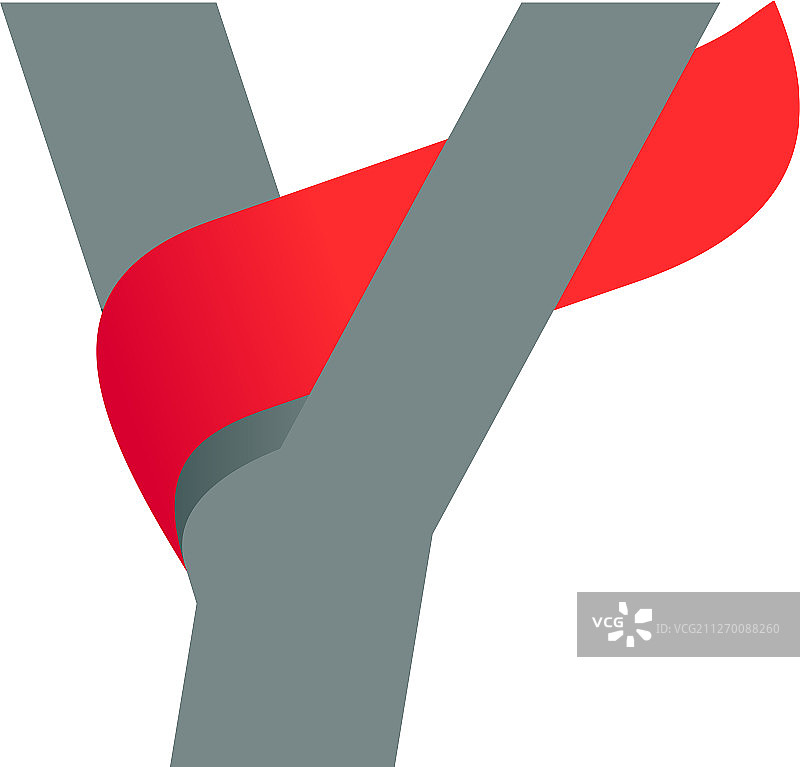 带红色翅膀的快速Y字母标志图片素材