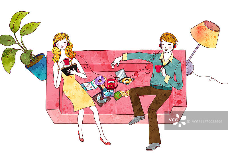 坠入爱河的年轻夫妇图片素材