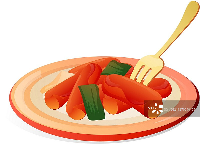 香辣炒年糕图片素材