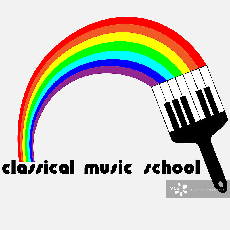 彩虹钢琴古典音乐标志图片素材