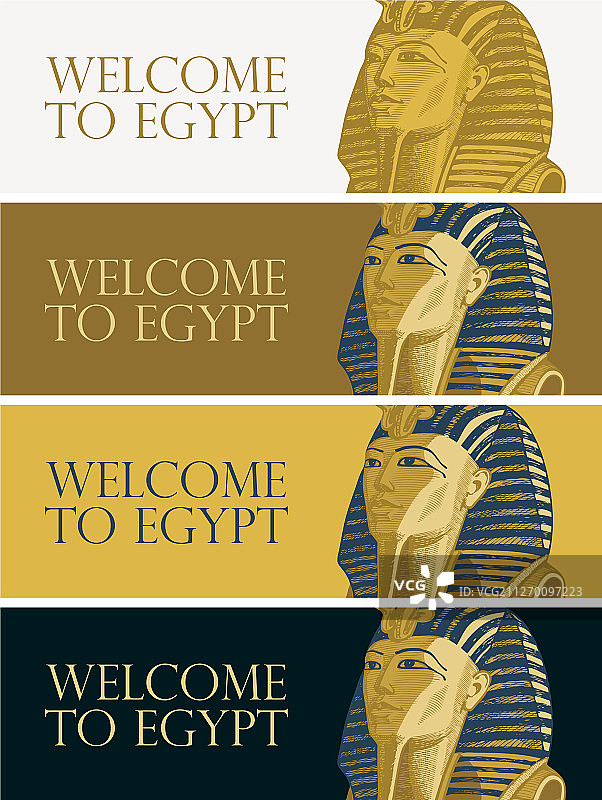 金色法老图坦卡蒙旅行banner图片素材