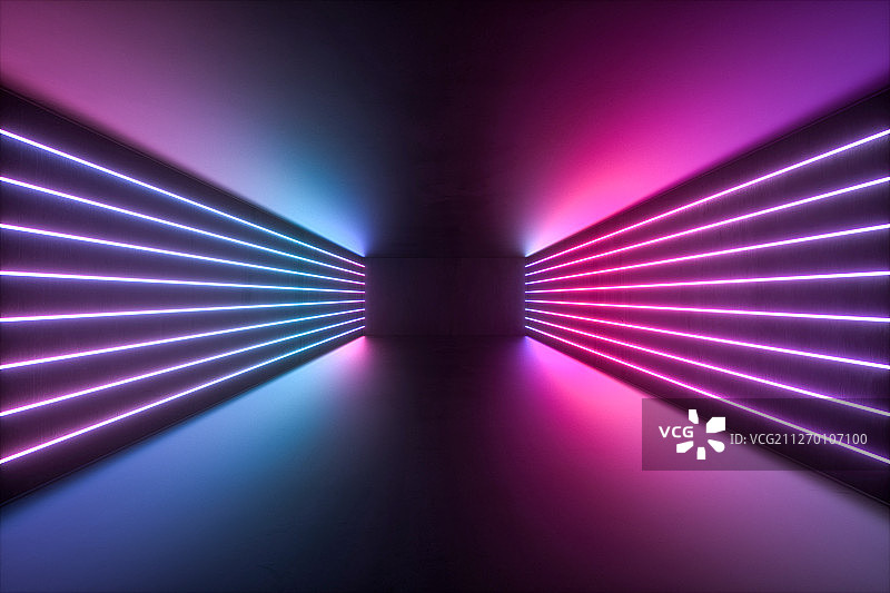 3D抽象霓虹灯空间图片素材
