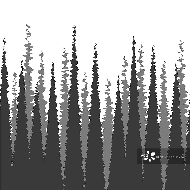 茂密森林剪影冷杉树单色图片素材