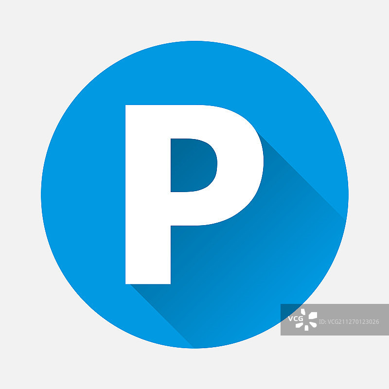 扁平风格带P字母的停车图标图片素材