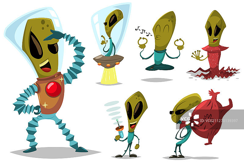 外星人卡通角色合集图片素材