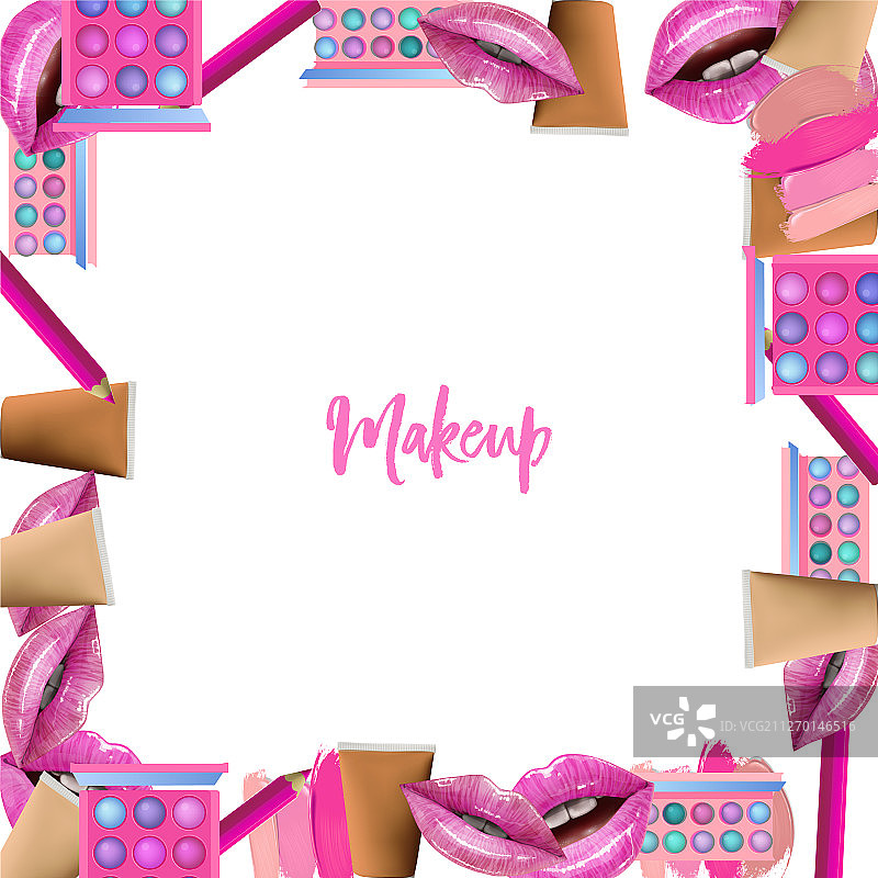 化妆品边框：美容框架图片素材