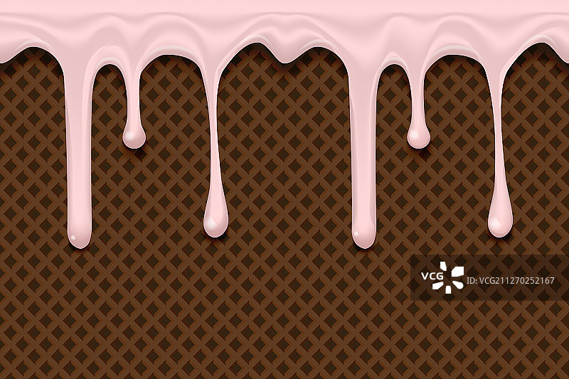 粉色冰淇淋滴落在巧克力上图片素材