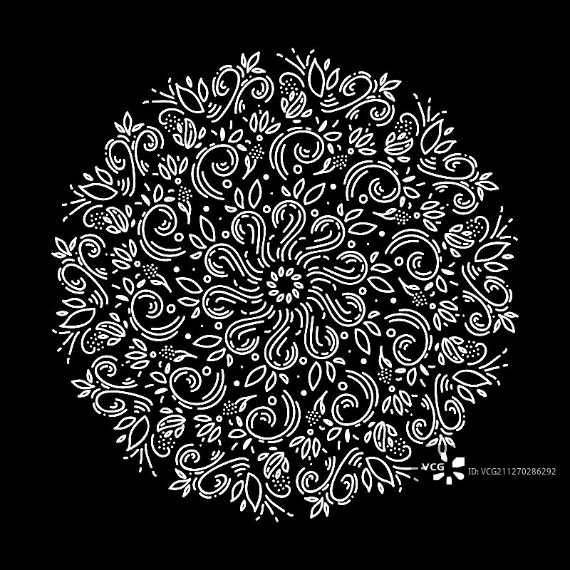 成人涂色书曼陀罗图案图片素材