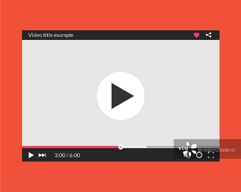 视频播放器界面网页屏幕模板媒体图片素材