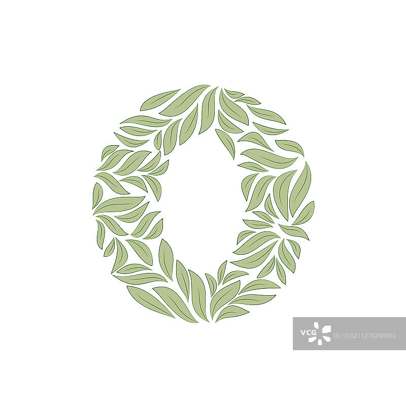 白色背景上的装饰字母O图片素材