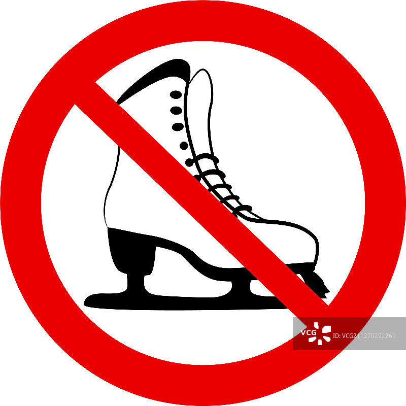 禁止滑冰红色停止隔离图标图片素材