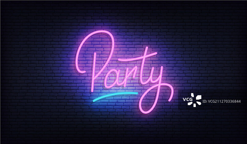 派对霓虹灯发光字牌图片素材