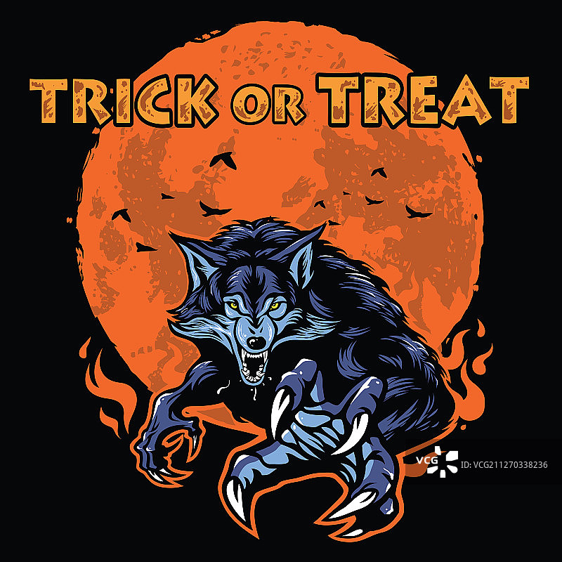 万圣节狼人海报角色设计图片素材