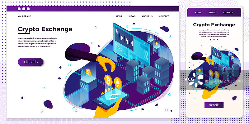 EPS加密货币交易套装图片素材