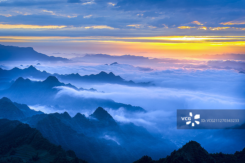 武陵山云海风光图片素材