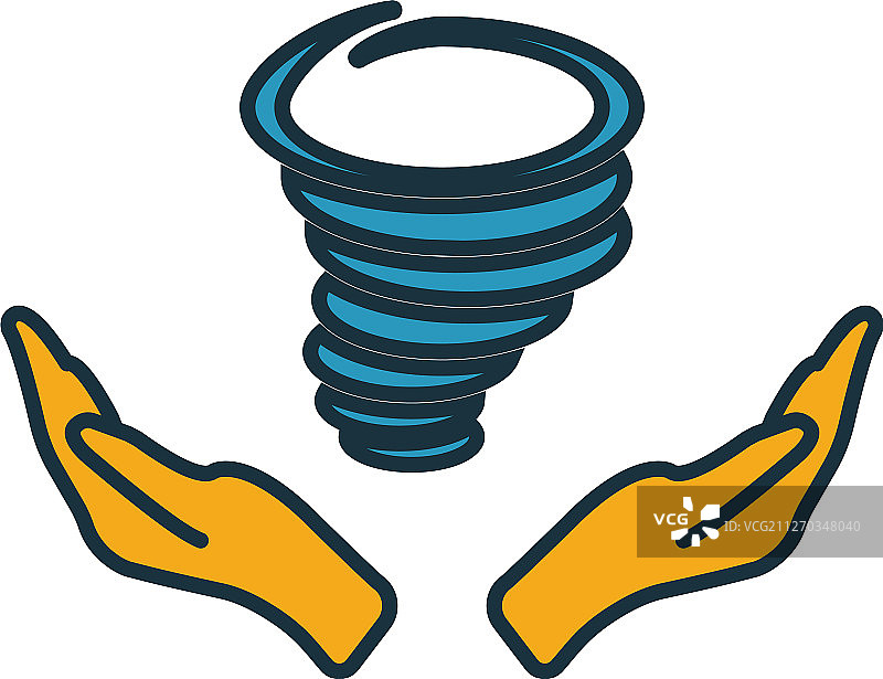 龙卷风保险图标四元素合集图片素材