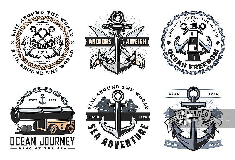 航海纹章图标和符号图片素材