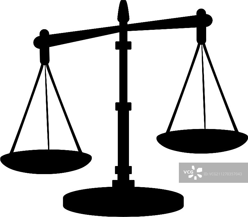 正义天平剪影图标图片素材