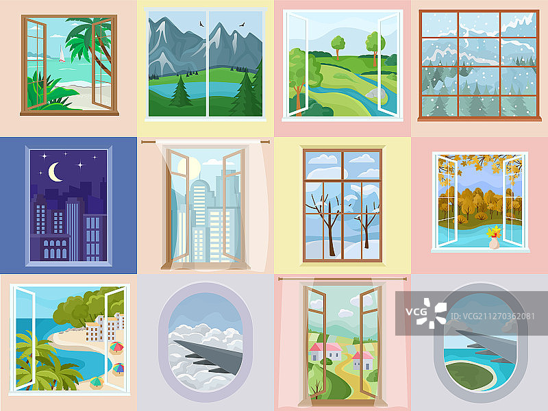 具有美丽家居内饰的窗户图片素材