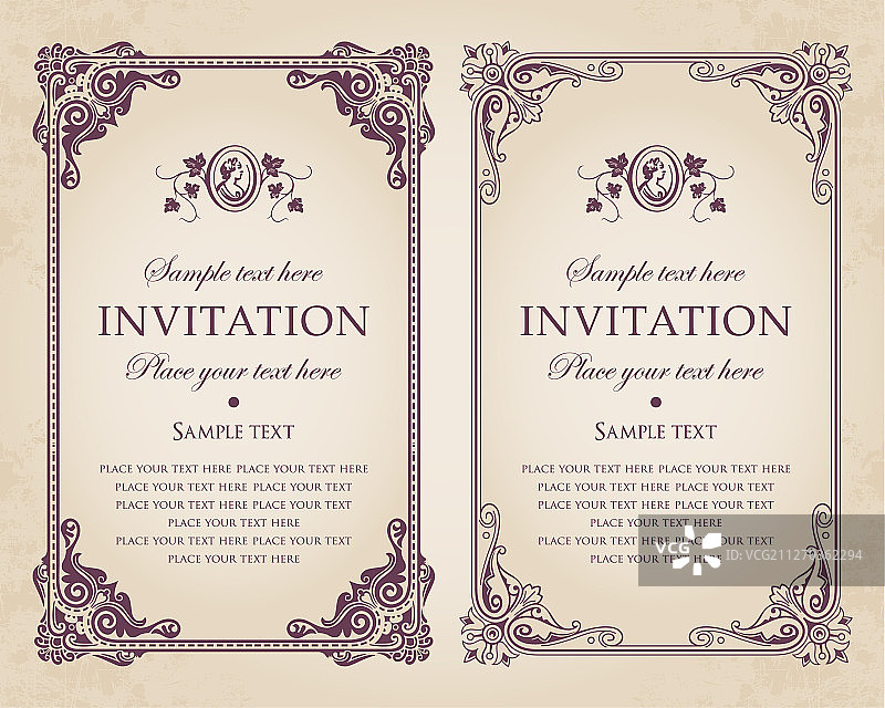 复古风格邀请卡素材图片素材