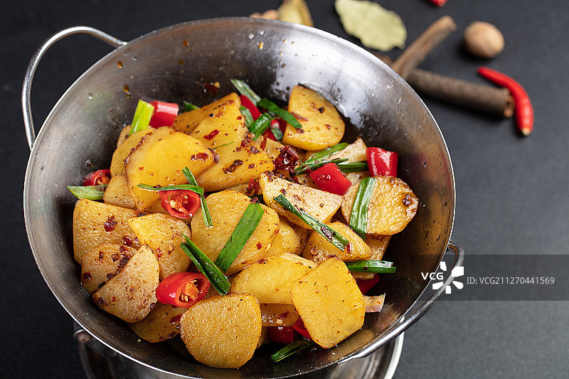 干锅土豆片图片素材