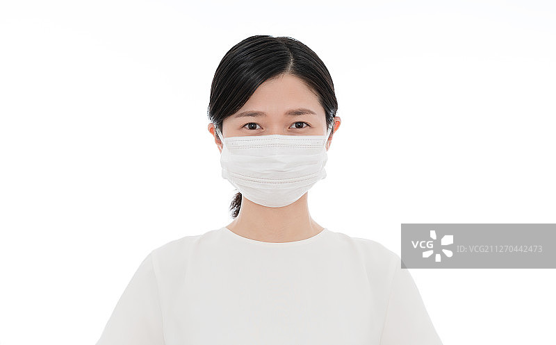 戴口罩戴亚洲女人图片素材