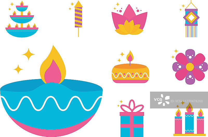 排灯节图标合集图片素材