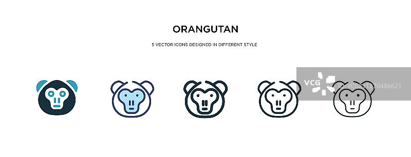 不同风格的双色猩猩图标图片素材