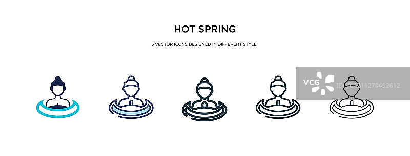 不同风格双色温泉图标图片素材
