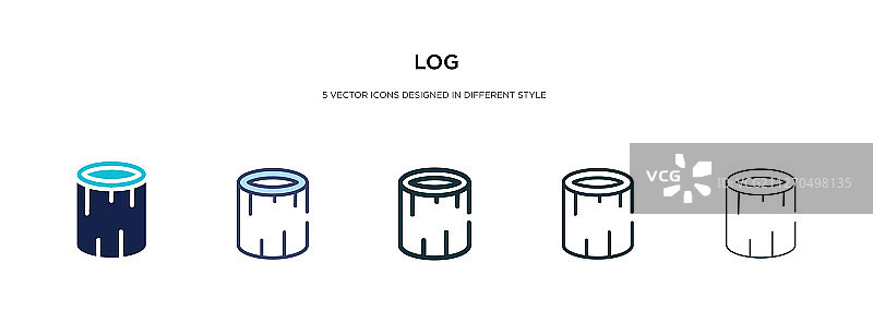 不同风格的原木图标图片素材