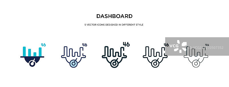 不同样式的双色仪表盘图标图片素材