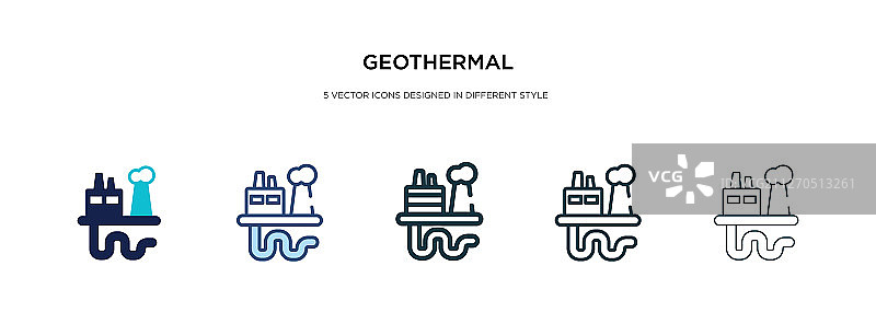 不同风格的双色地热图标图片素材