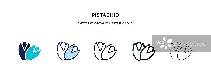 不同风格的双色开心果图标图片素材