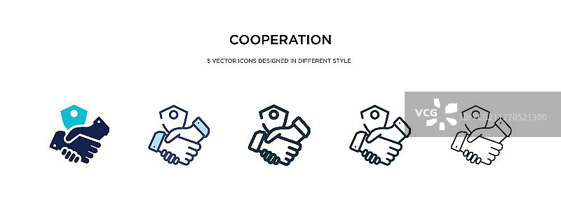 不同风格的双色合作图标图片素材