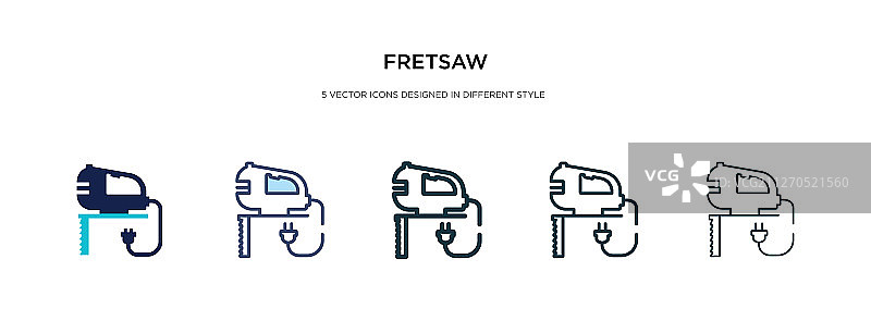 不同风格的双色线锯图标图片素材