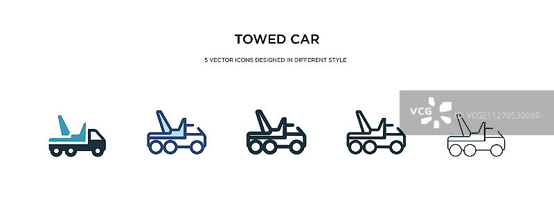 不同风格的拖车图标图片素材