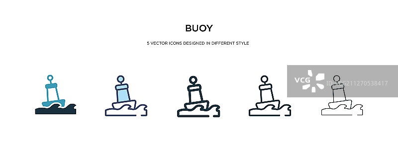 不同风格的双色浮标图标图片素材