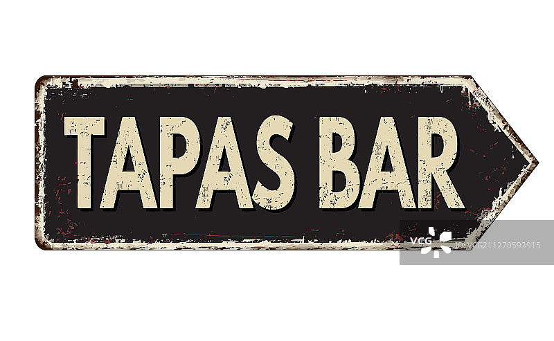 西班牙小吃店复古铁锈金属标志图片素材