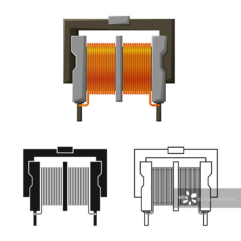 线圈和钢铁网络符号设计图片素材