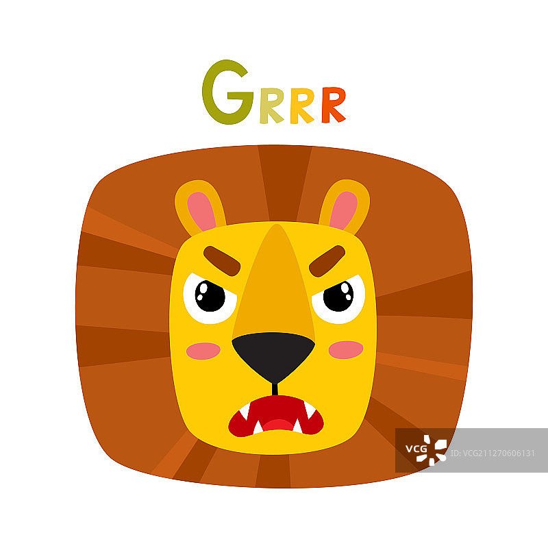可爱卡通狮子面部表情图片素材
