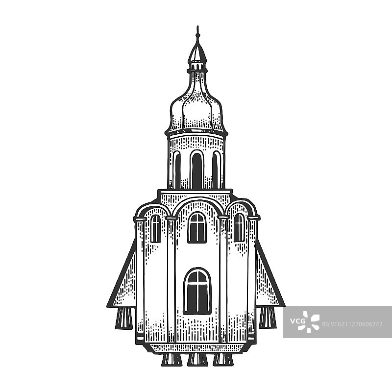 教堂作为太空火箭的草图图片素材