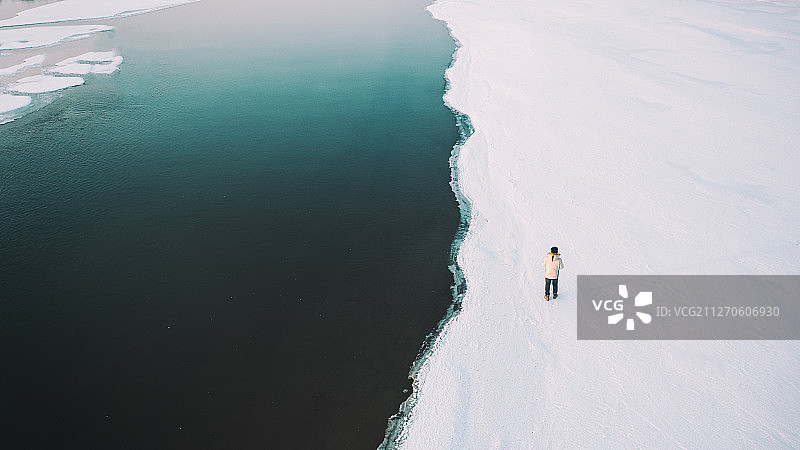 冬季辽河流域航拍风景图片素材