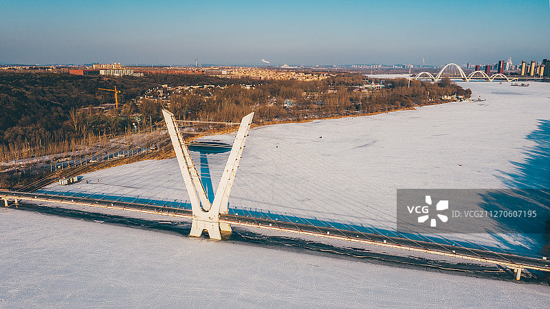 沈阳浑河流域桥梁风光图片素材
